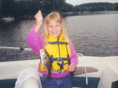 Pictured here is Alecia Orcutt of Elmira, NY. It was Alecia's first outing in her Dad's new boat