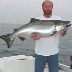 Bill Stickles with a 40 Pound King Salmon from Oak Orchard