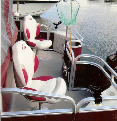 Our Vessel is a 27 foot Tahoe Pontoon it is 8 and half feet wide with a heated cabin, Porta Potty, Stereo, and all the latest marine electronics to make your trip more enjoyable