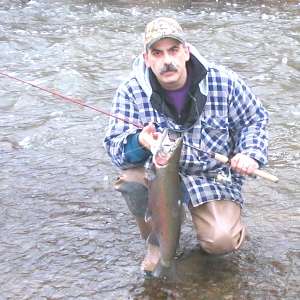 Gerry  L.  from Lockport NY was fishing Four Mile Creek and caught this fantastic 26 inch steelhead