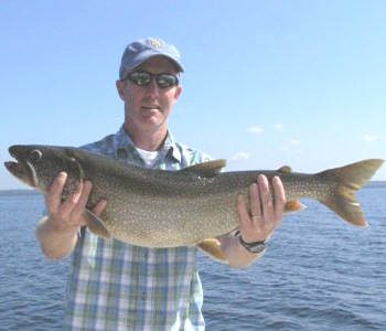 Joe Bergen from Lock Haven PA is holding a nice lake trout he caught from Seneca Lake.