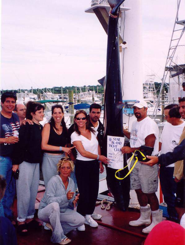 First Place in the MBCA�s Shark Tournament a 330 Pound Blue Shark