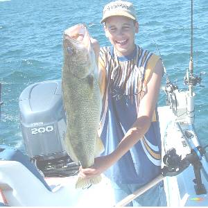 Nicholas Lynch from Springfield, Vermont with a 12 pound Lake Erie walleye