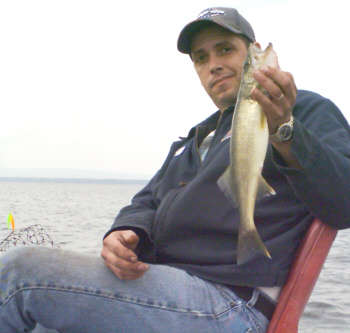 Mike Santos caught this walleye from Oneida Lake