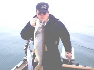 Ray Martin with a nice Lake Trout from the Niagara Bar.