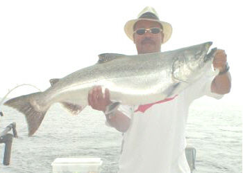 William Francis and some friends from Philadelphia PA were out on Lake Ontario for a day of salmon fishing. They were fishing aboard the charter boat BUC-A-ROO with Captain Ron Penna